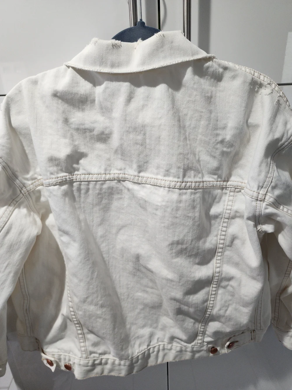 Ecru Denim Jacket - Classic Button-Front - Picture 6 of 6
